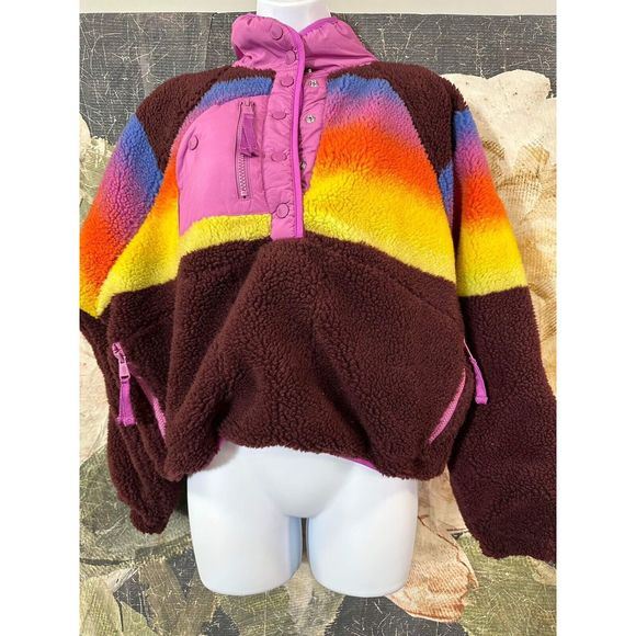 New Free People Hit The Slopes Printed Pullover Size Xtra Small - Picture 6 of 8